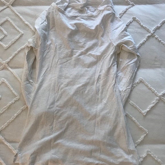 White uneven neck line top - Picture 3 of 3